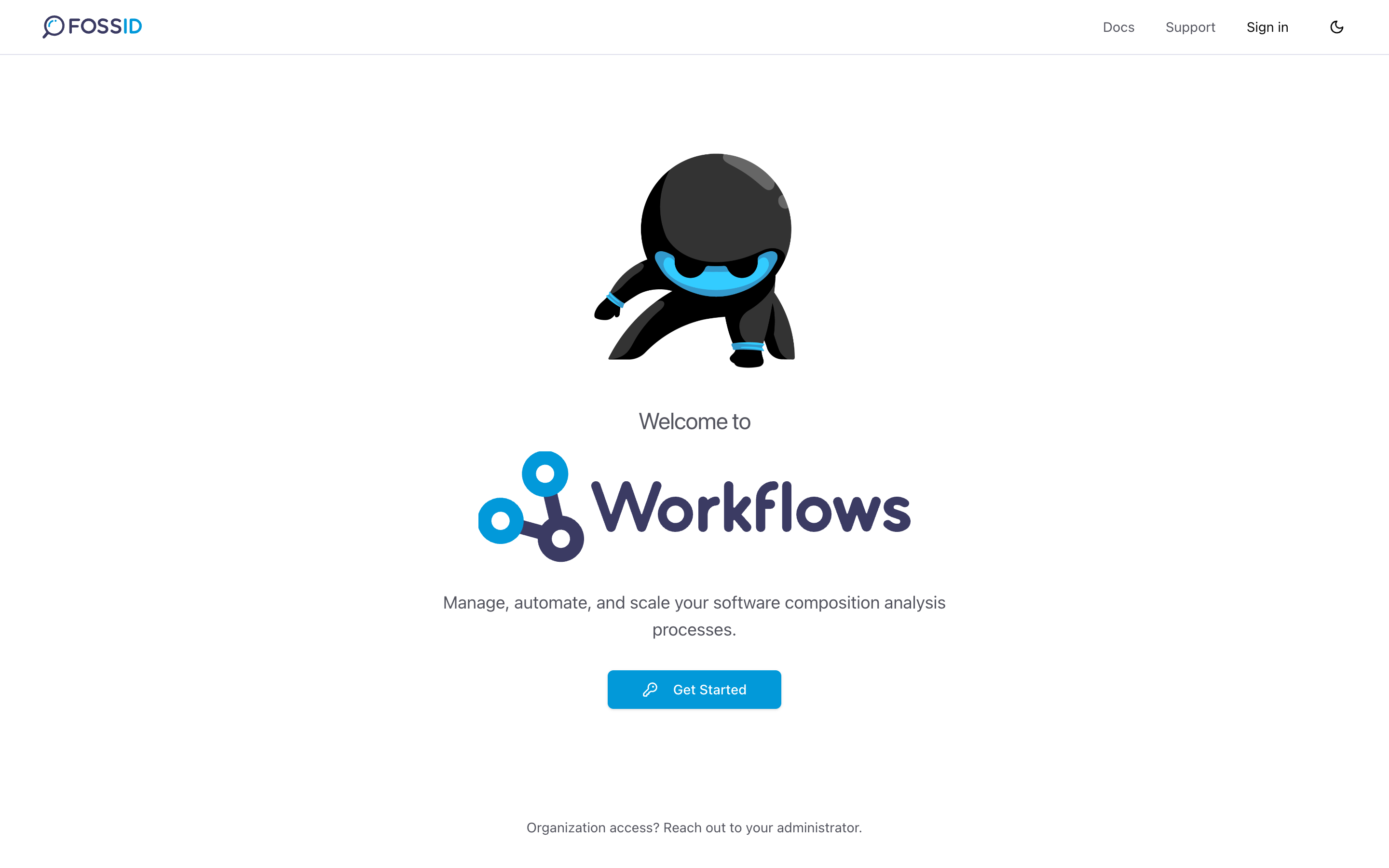 The Workflows sign-in page